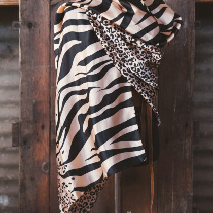 Safari Scarfs - Zebra Leopard Champainge